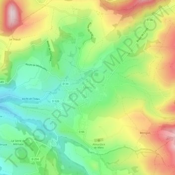 Carte topographique Mens, altitude, relief