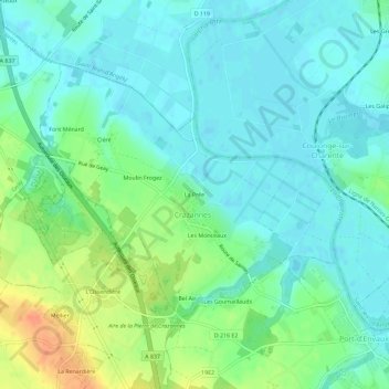 Carte topographique La Prée, altitude, relief