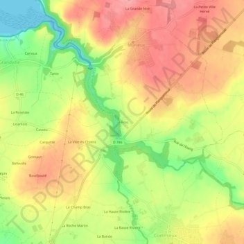 Carte topographique Le Fros, altitude, relief