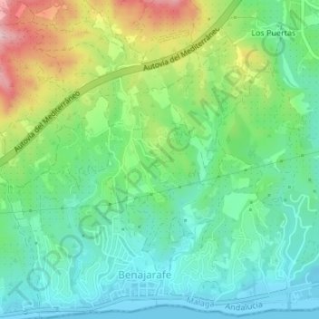 Carte topographique Lomas del Sol, altitude, relief
