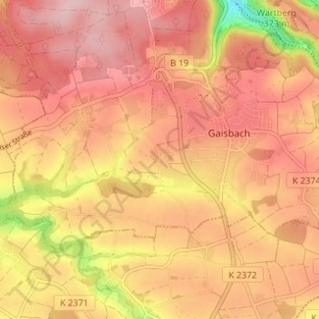 Carte topographique Unterhof, altitude, relief