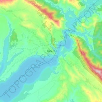 Carte topographique Basohli, altitude, relief