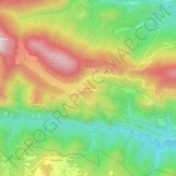 Carte topographique Gisclareny, altitude, relief