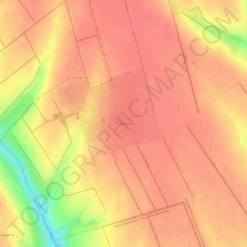 Carte topographique Rozkvit, altitude, relief
