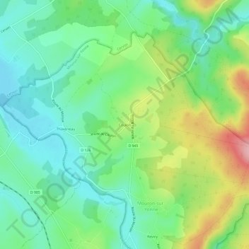 Carte topographique Coulon, altitude, relief
