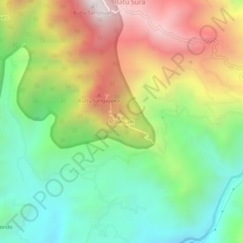 Carte topographique Palesan, altitude, relief