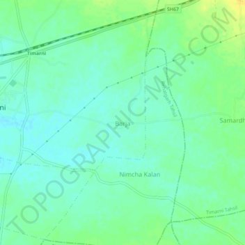 Carte topographique Barja, altitude, relief