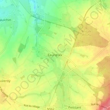 Carte topographique Faurœulx, altitude, relief
