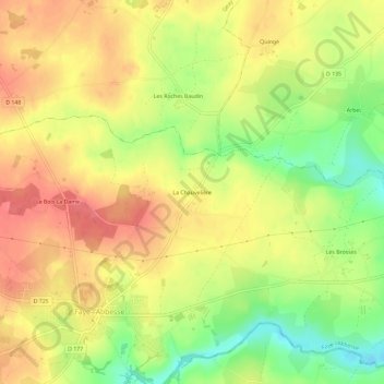 Carte topographique La Chauvelière, altitude, relief