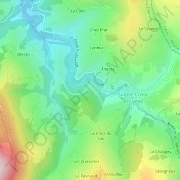 Carte topographique Sous la Lauze, altitude, relief
