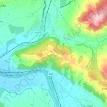 Carte topographique Kohlholz, altitude, relief