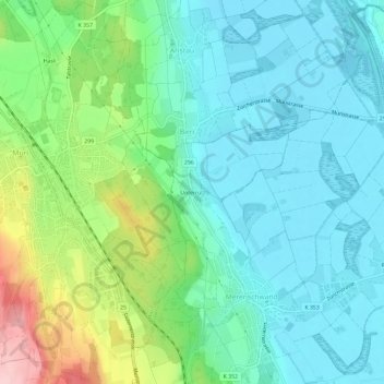 Carte topographique Unterrüti, altitude, relief