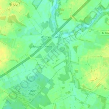 Carte topographique Hatzte Waldsiedlung, altitude, relief