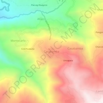 Carte topographique Casabamba, altitude, relief