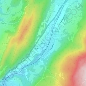 Carte topographique La Braye, altitude, relief