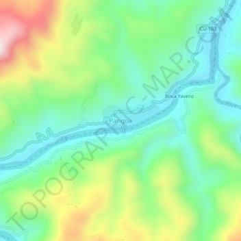 Carte topographique Pangoa, altitude, relief