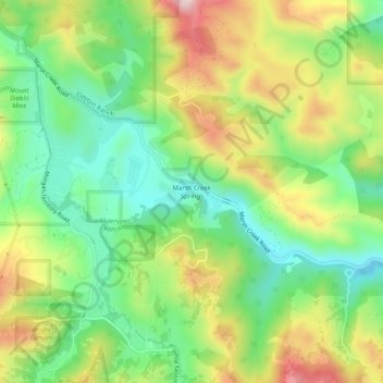 Carte topographique Marsh Creek Springs, altitude, relief