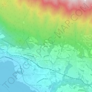 Carte topographique Quarte, altitude, relief