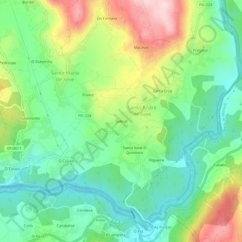 Carte topographique Sobral, altitude, relief