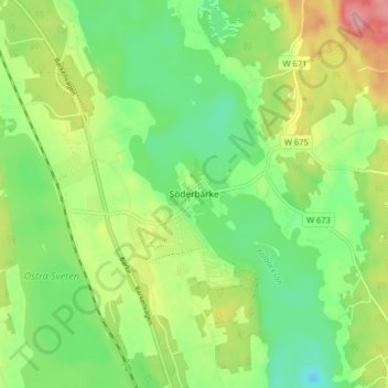 Carte topographique Söderbärke, altitude, relief