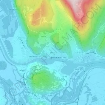 Carte topographique Pluvis, altitude, relief