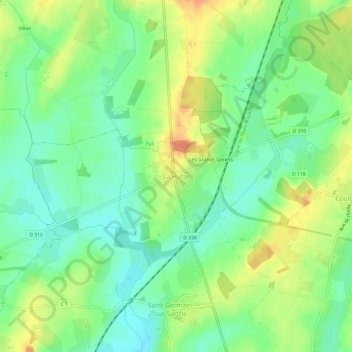 Carte topographique La Hutte, altitude, relief