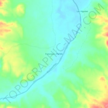 Carte topographique Francisco L Portillo, altitude, relief