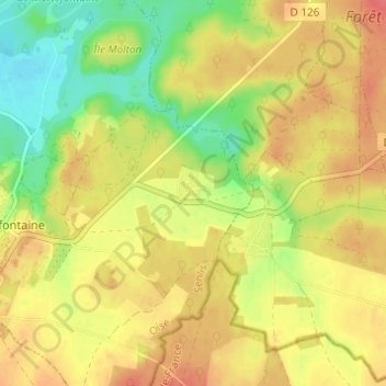 Carte topographique Montaby, altitude, relief