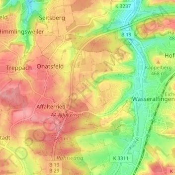 Carte topographique Heisenberg, altitude, relief