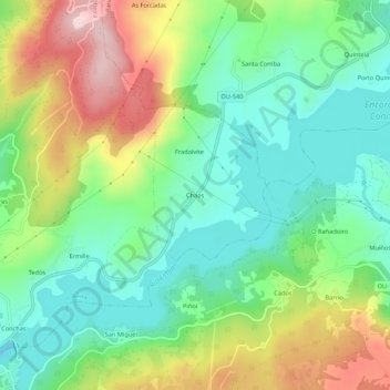 Carte topographique Chaos, altitude, relief