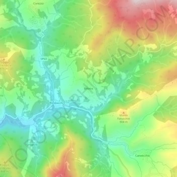 Carte topographique Biforco, altitude, relief