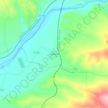 Carte topographique Guadalimar, altitude, relief