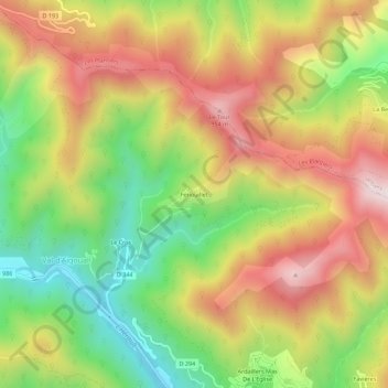 Carte topographique Fenouillet, altitude, relief