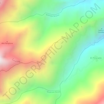Carte topographique El Camelo, altitude, relief