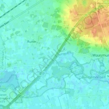 Carte topographique Neerstraat, altitude, relief