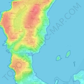 Carte topographique Lanvernazal, altitude, relief