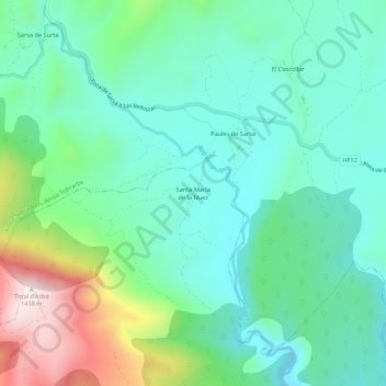 Carte topographique Santa María de la Nuez, altitude, relief