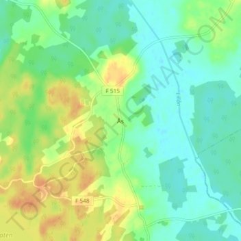 Carte topographique Ås, altitude, relief