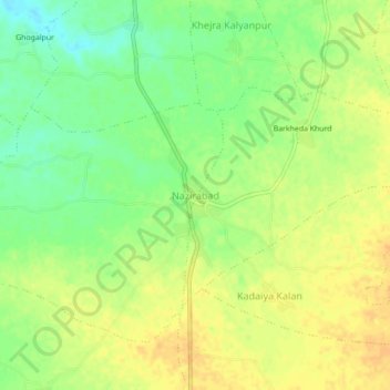 Carte topographique Nazirabad, altitude, relief