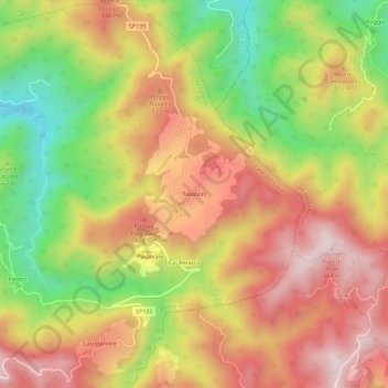 Carte topographique Tavolicci, altitude, relief