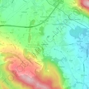 Carte topographique Innerlohen, altitude, relief