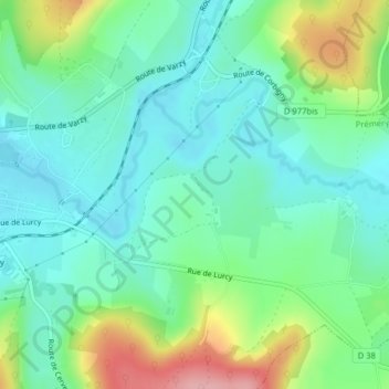 Carte topographique Clouseau, altitude, relief