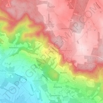 Carte topographique Steigen, altitude, relief