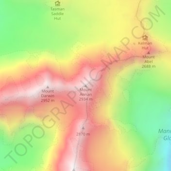 Carte topographique Mount Annan, altitude, relief