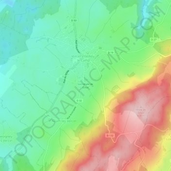 Carte topographique La Corvée de Goux, altitude, relief