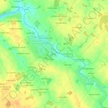 Carte topographique Foliot, altitude, relief