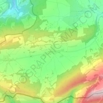 Carte topographique Réclère, altitude, relief