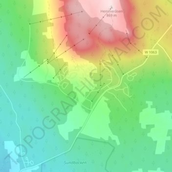 Carte topographique Himmelfjäll, altitude, relief