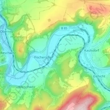 Carte topographique Breternitz, altitude, relief