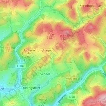 Carte topographique Zäunchen, altitude, relief